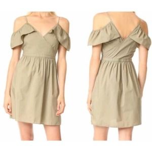 Madewell Khaki Cold Shoulder Dress 2